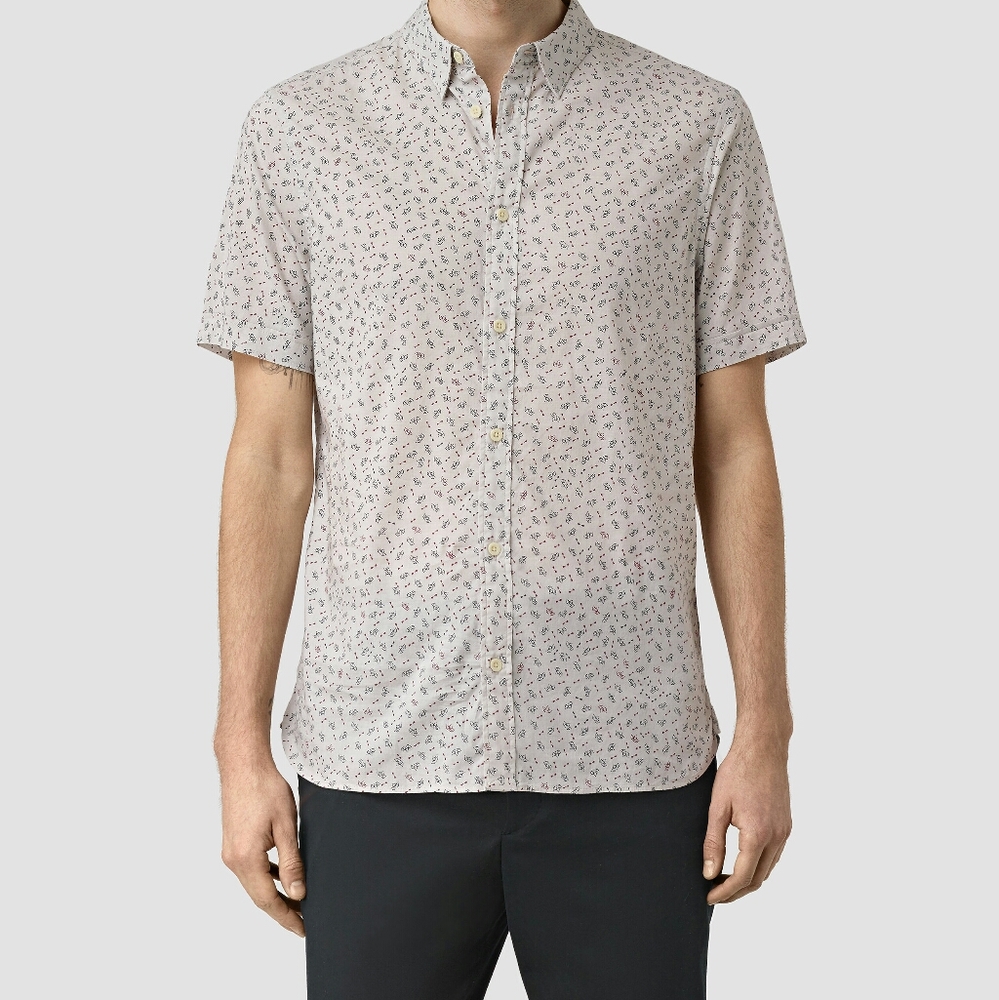 ALL SAINTS "Kawaba" Print S/S Casual Shirt SZ M